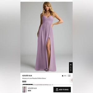 Azazie Alia bridesmaid dress size 6 in wisteria